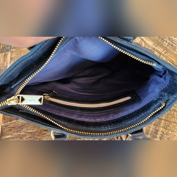 Sseko Vintage Leather Satchel Black Handbag Boho - Picture 10 of 11